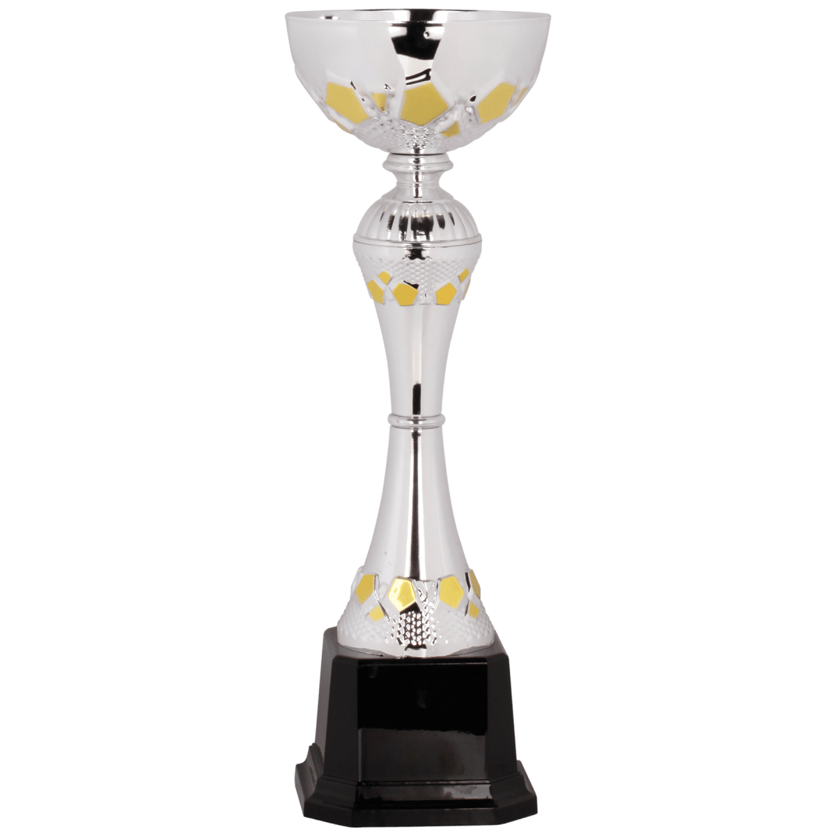 10 3/4" Silver/Gold Completed Metal Cup Trophy on Plastic Base
