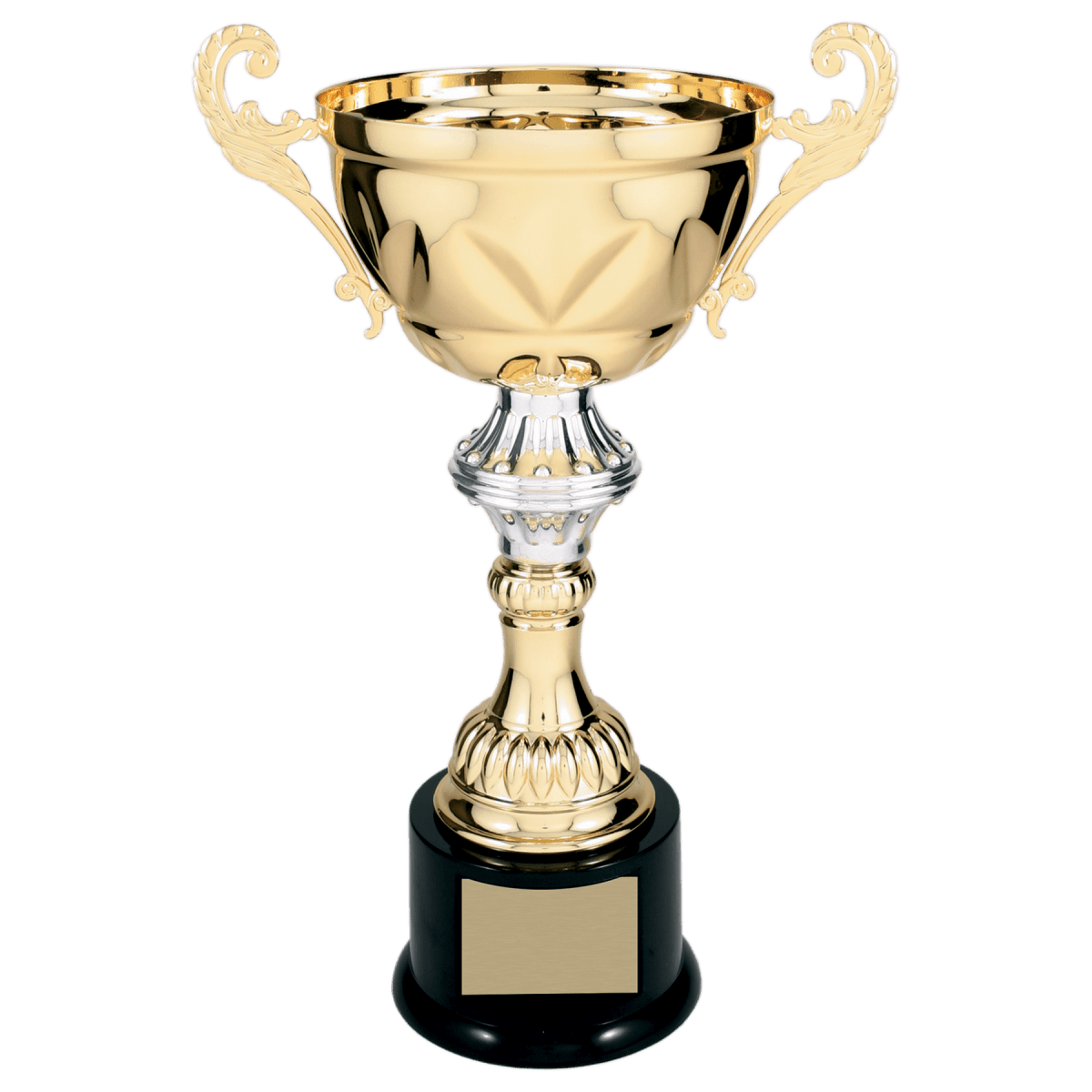 13" Gold Completed Metal Cup Trophy on Plastic Base