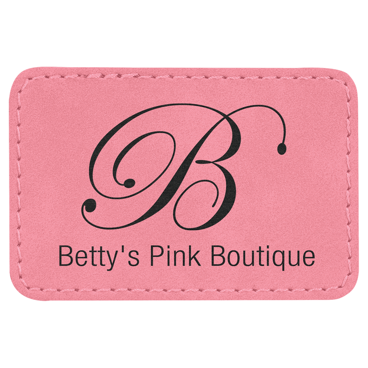 3" x 2" Pink Laserable Leatherette Rectangle Patch with Kota Pro