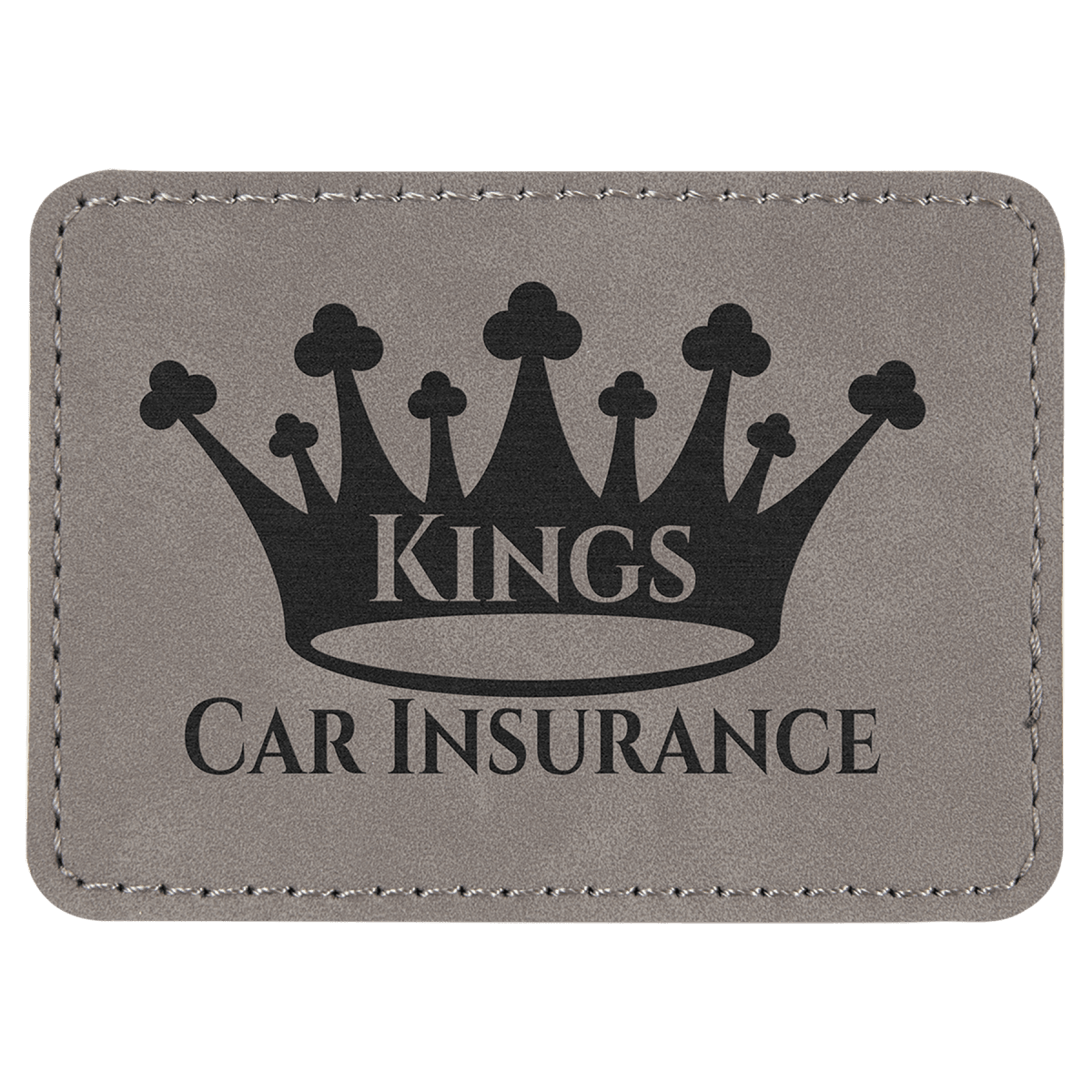 3 1/2" x 2 1/2" Gray Laserable Leatherette Rectangle Patch with Kota