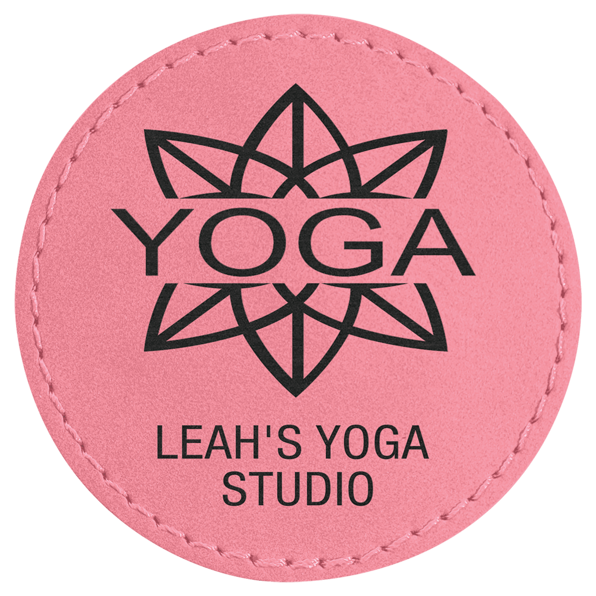 2 1/2" Pink Laserable Leatherette Round Patch with Kota Pro Adhesive