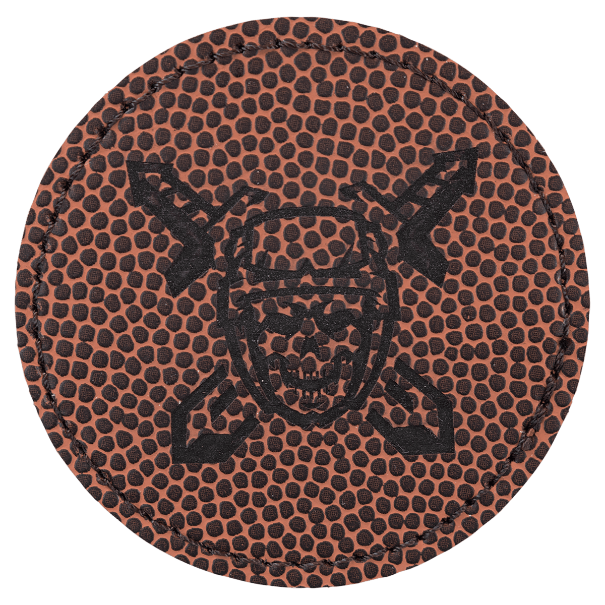 2 1/2" Football Laserable Leatherette Round Patch with Kota Pro