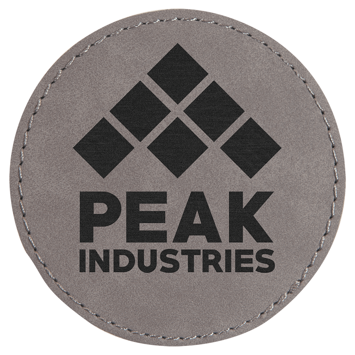 3" Gray Laserable Leatherette Round Patch with Kota Pro Adhesive