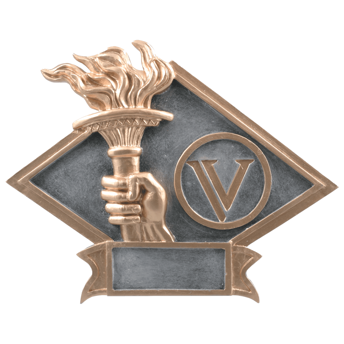 8 1/2" x 6" Victory Torch Diamond Plate Resin