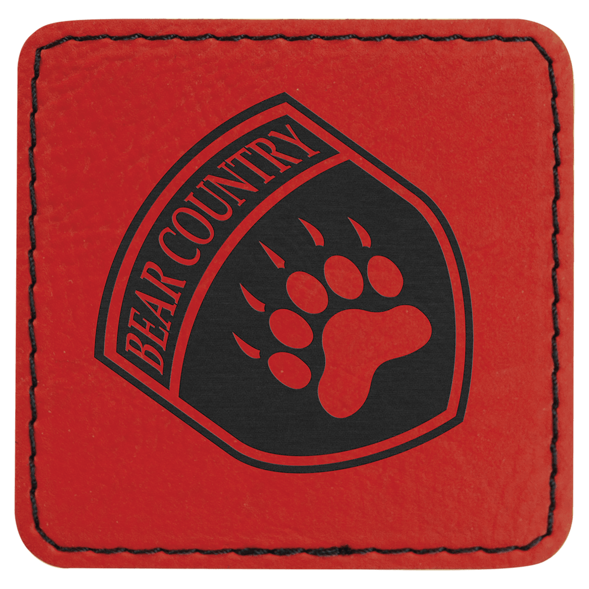 2 1/2" x 2 1/2" Red Laserable Leatherette Square Patch with Kota Pro