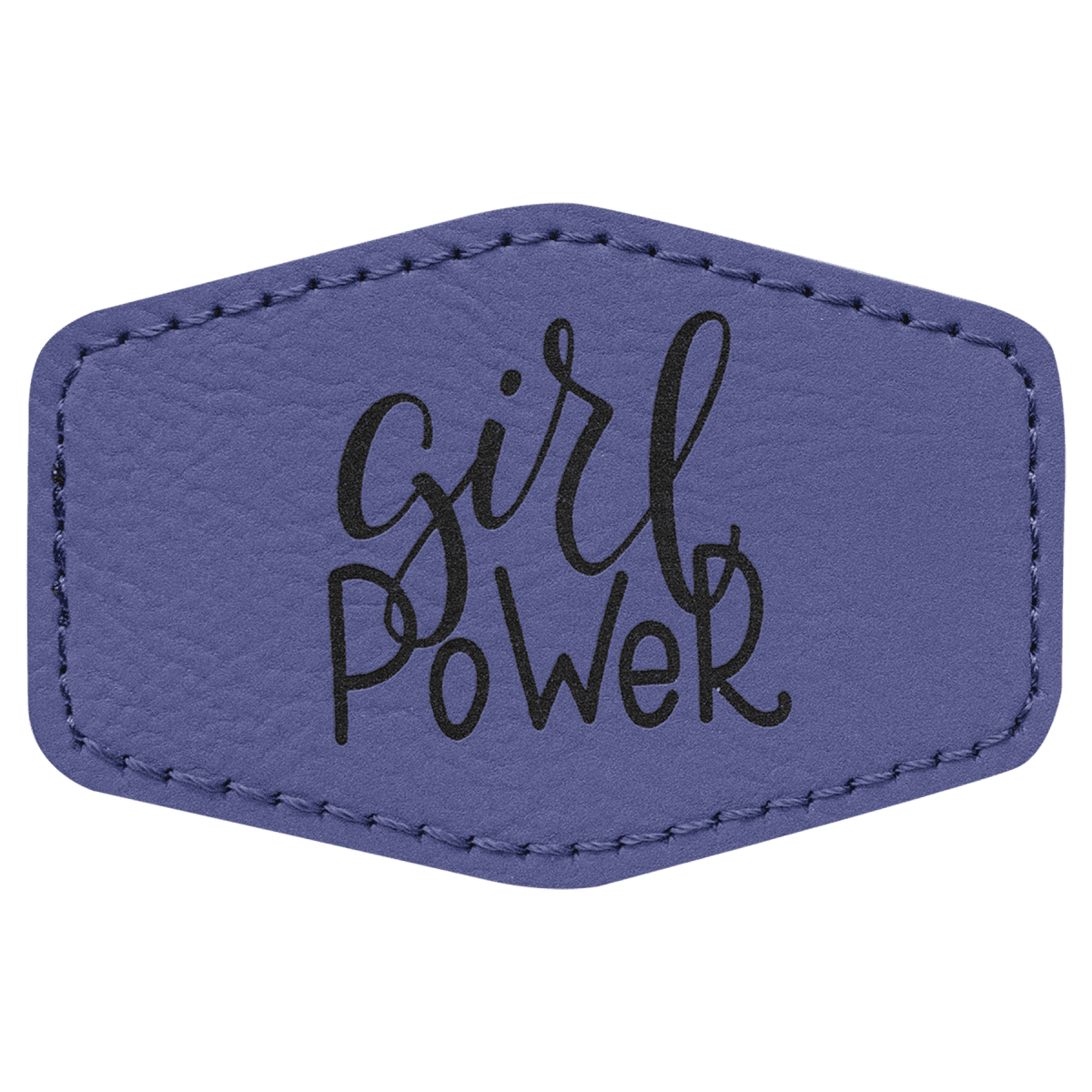 3" x 2" Purple Laserable Leatherette Hex Patch with Kota Pro Adhesive