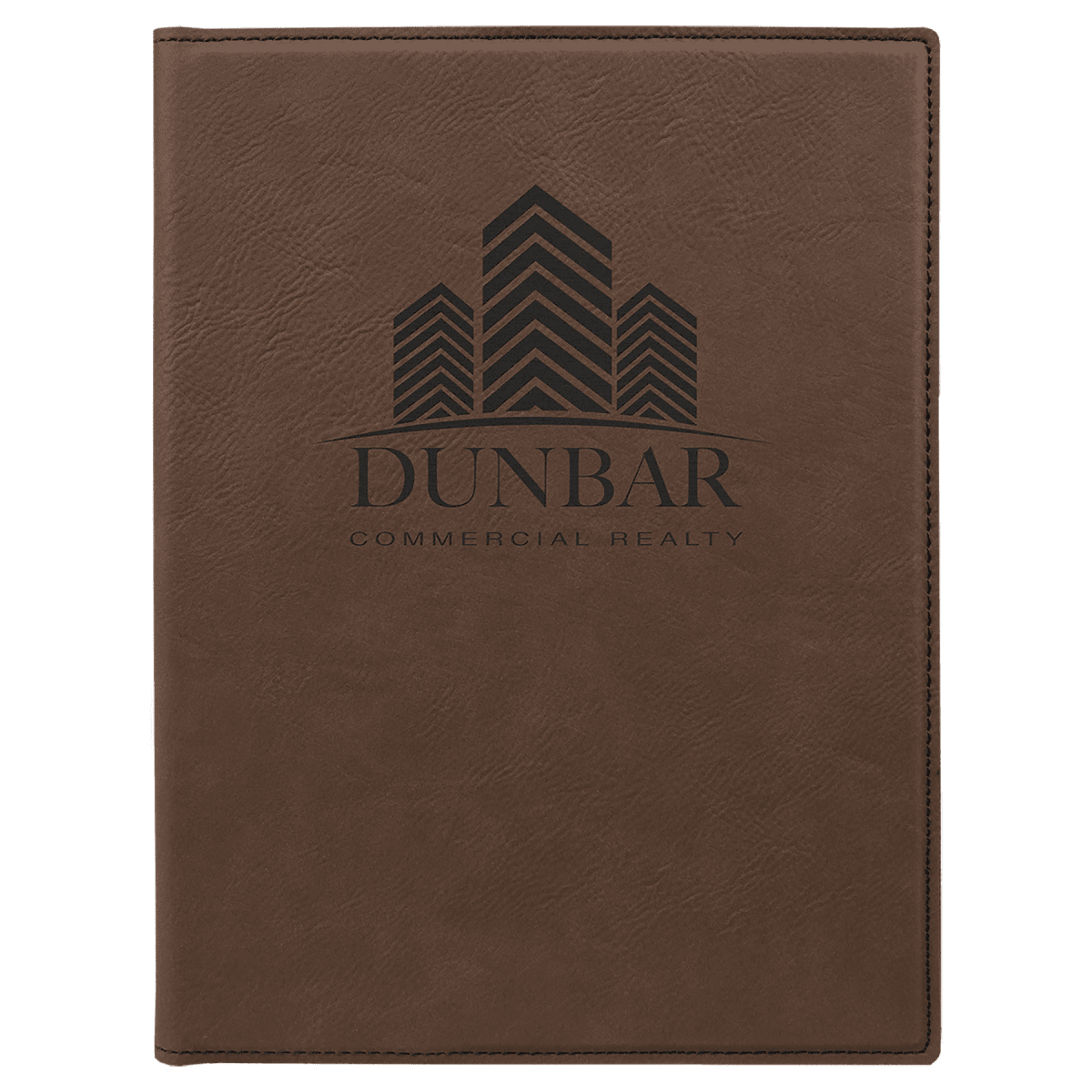 7" x 9" Dark Brown Laserable Leatherette Small Portfolio with Notepad