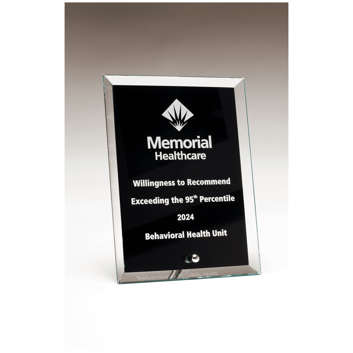 5" x 7" Clear Glass Plaque with Painted Black Background