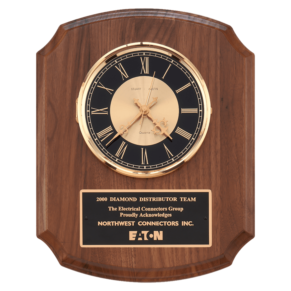 10 1/2" x 13" Walnut Quartz Clock