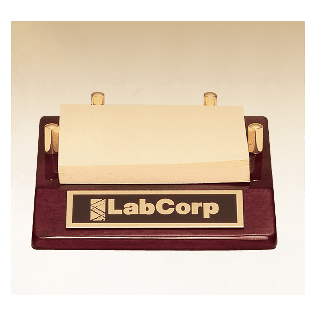 4 1/2" x 3 7/8" Rosewood Piano Finish Post-It Note Holder with Black