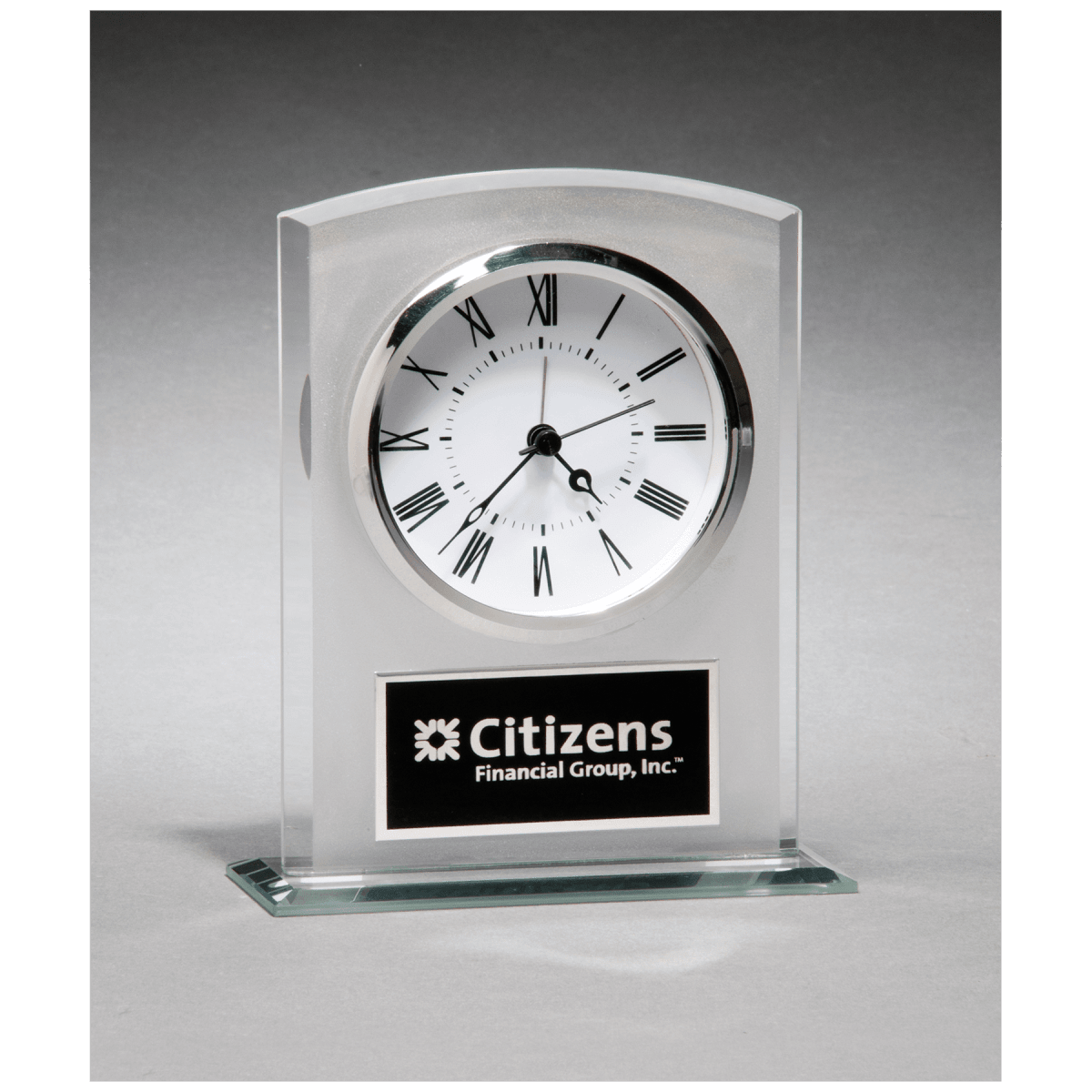 5" x 6 1/4" Glass Clock with Frosted Top