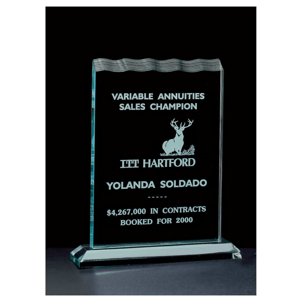 8 1/2" x 11 1/4" Tidal Series Jade Acrylic Award