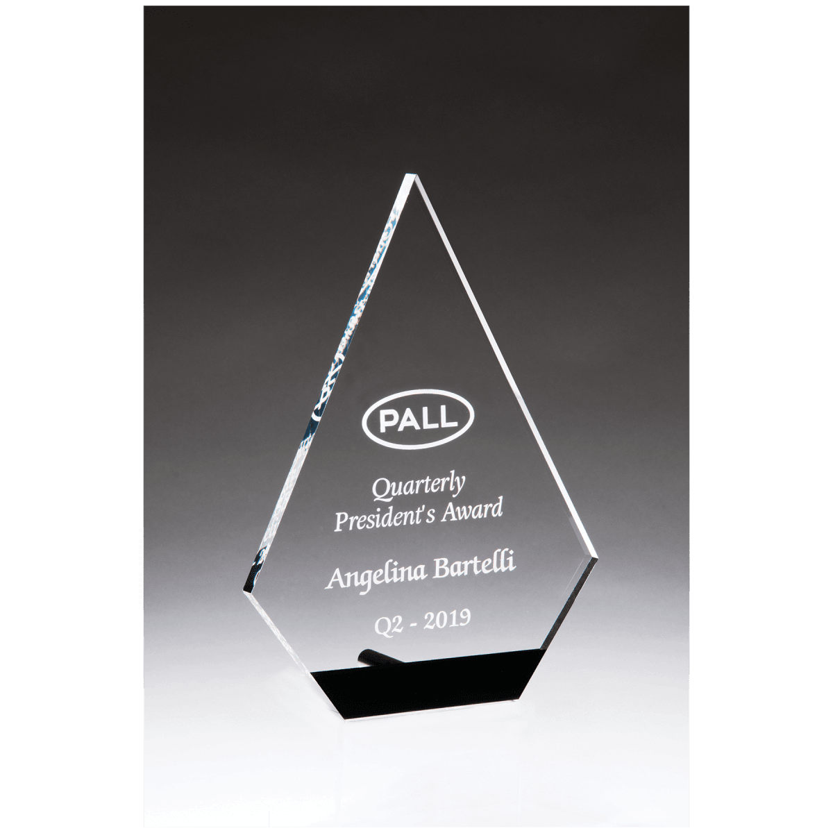 6 1/2" x 9" Diamond Series Clear Acrylic with Black Accent and Silver