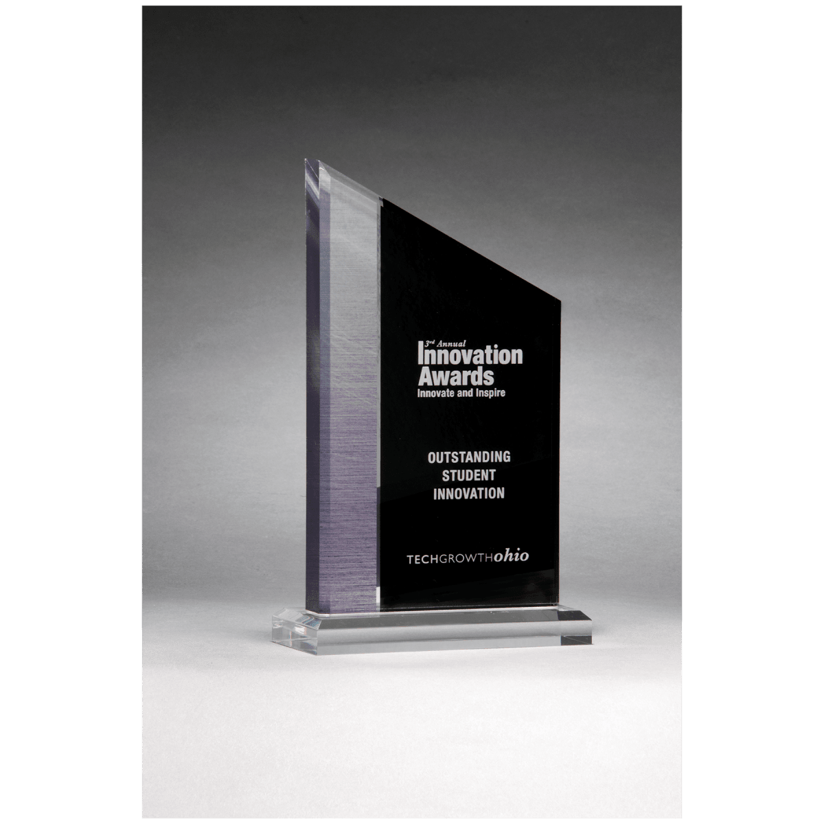 6" x 10" Digitally Printed Brushed Silver Accent on Black Upright