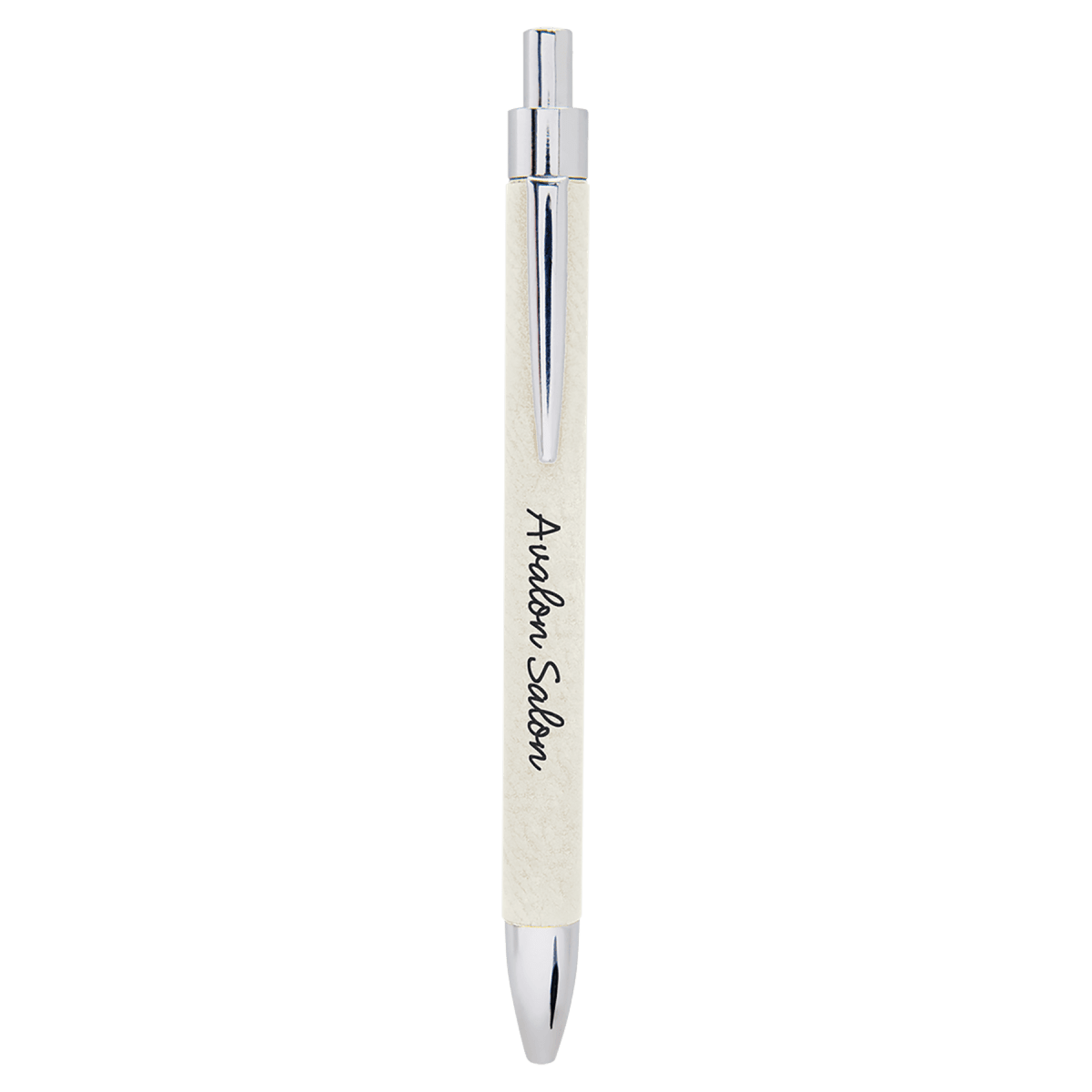 White Laserable Leatherette Pen