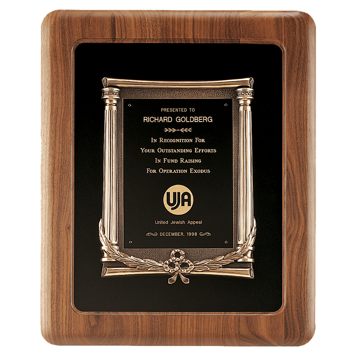 14" x 17" American Walnut Frame w/Black Back/Antique Bronze Cast
