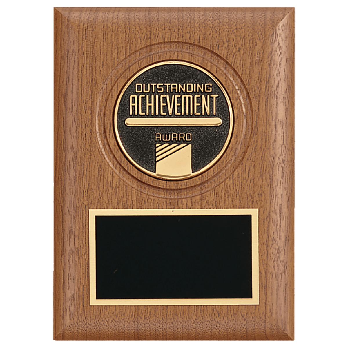 5" x 7" American Walnut CAM Plaque with Black Brass Plate