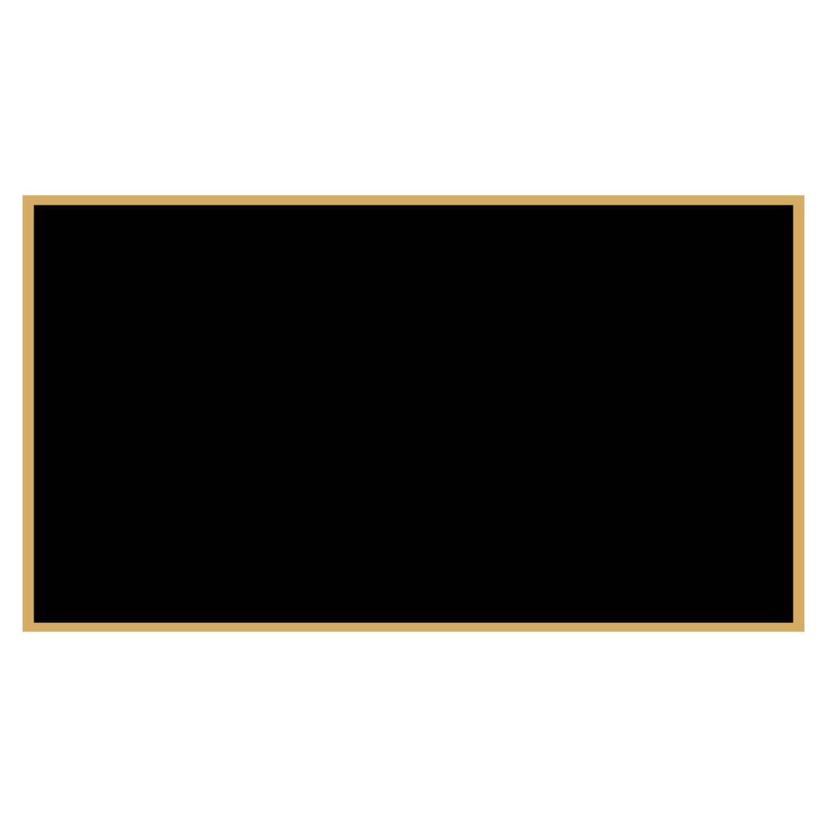 2" x 3 1/2" Black Laserable Brass Plaque Plate with Gold Border