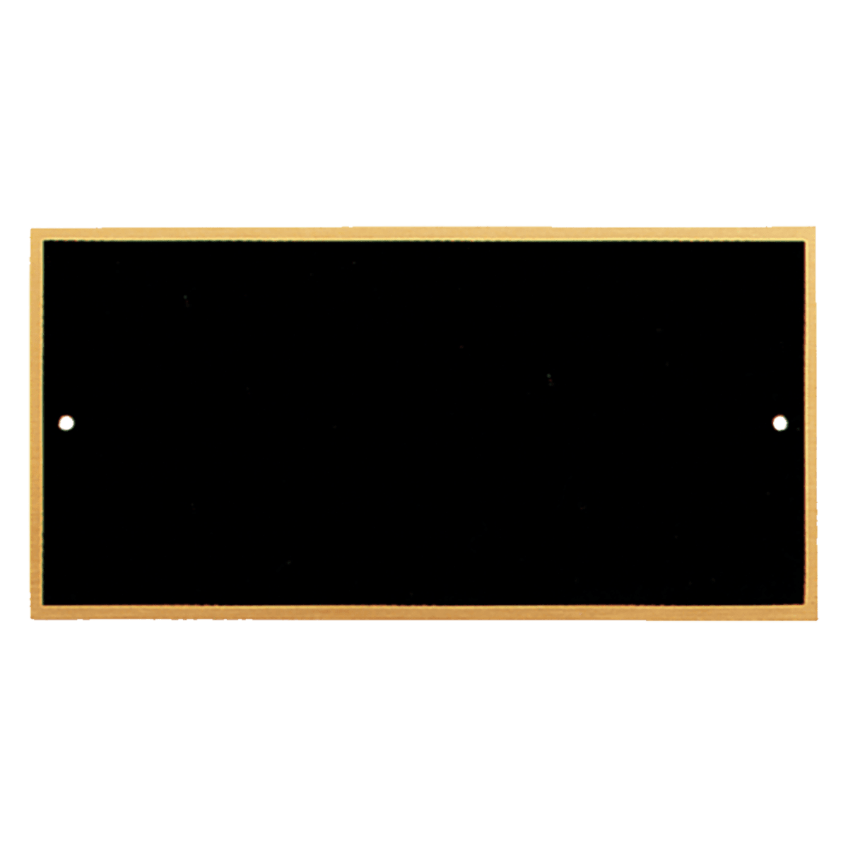 3" x 4 1/4" Black Laserable Brass Plate with Gold Border and 2 Holes