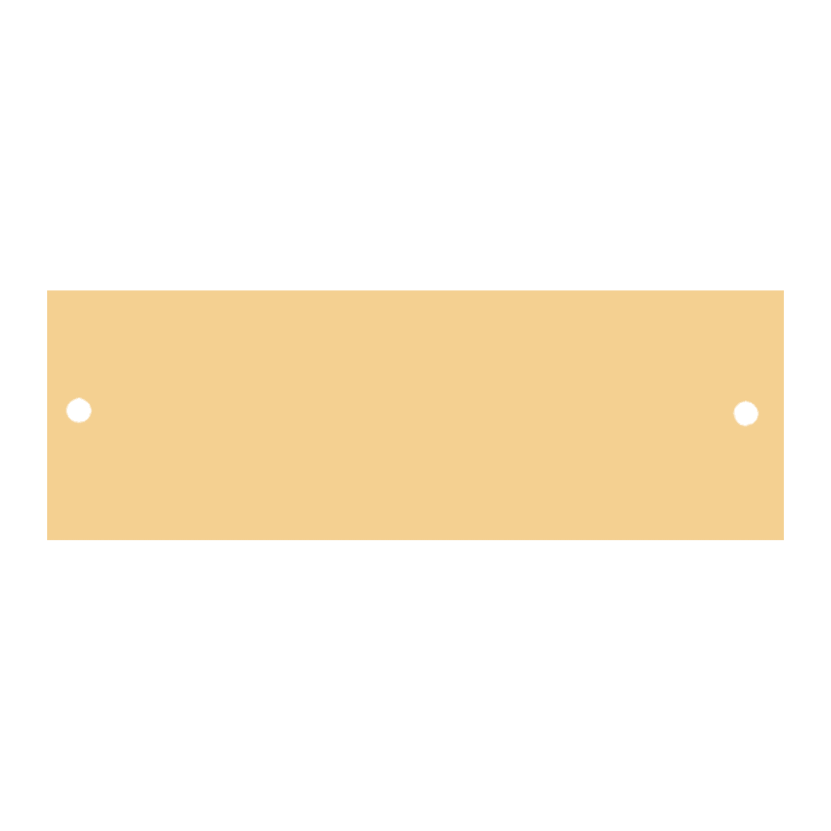 7/8" x 2 3/4" Brushed Gold Brass Plate with Two Holes