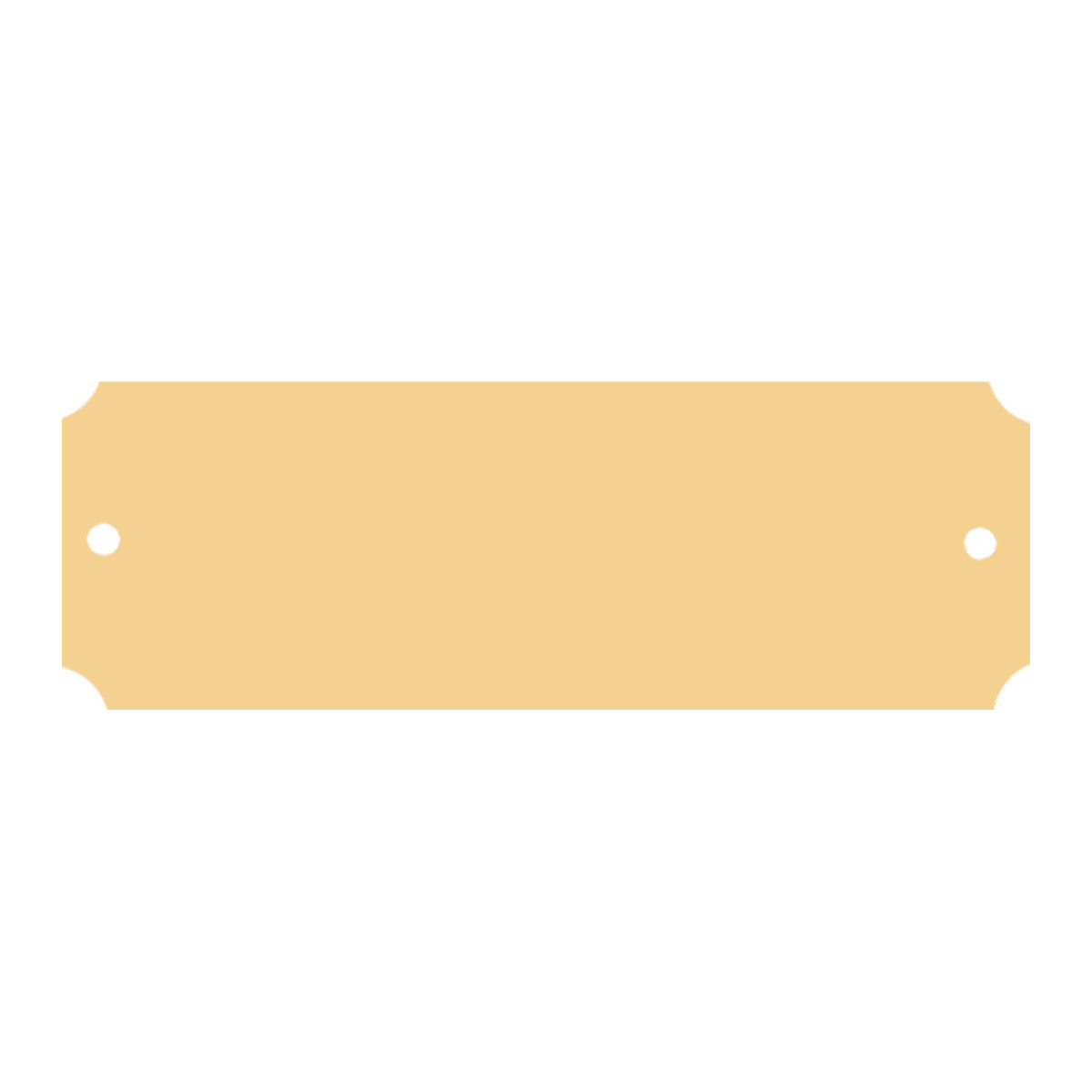 1 1/4" x 2 1/2" Brushed Gold Brass Plate with Notched Corners and