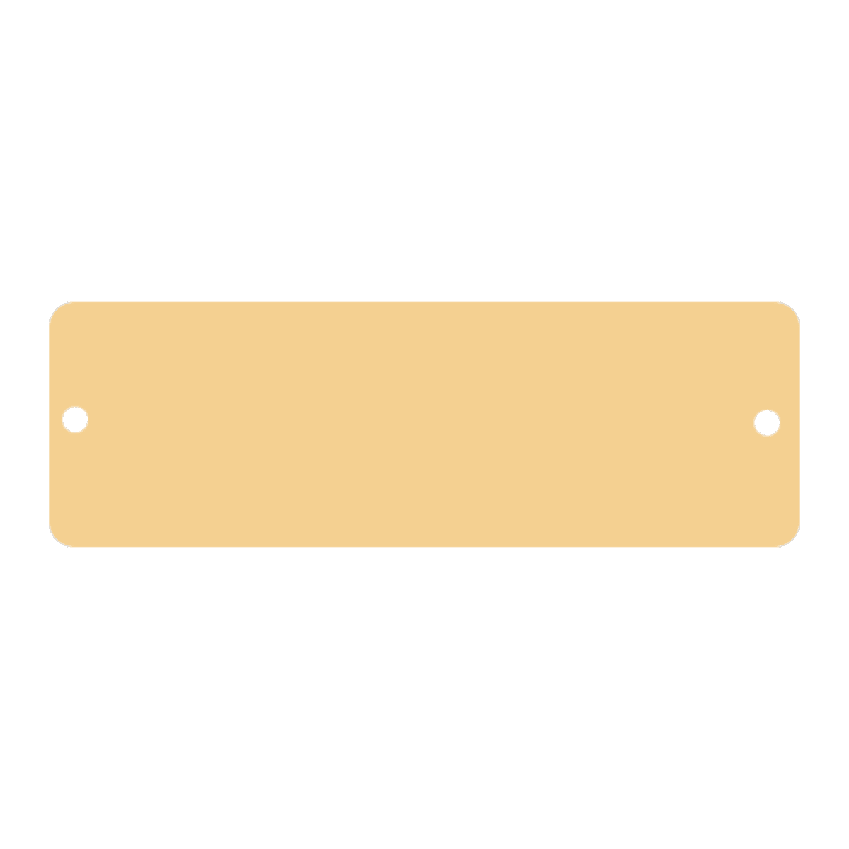 1" x 3" Brushed Gold Brass Plate with Rounded Corners and Two