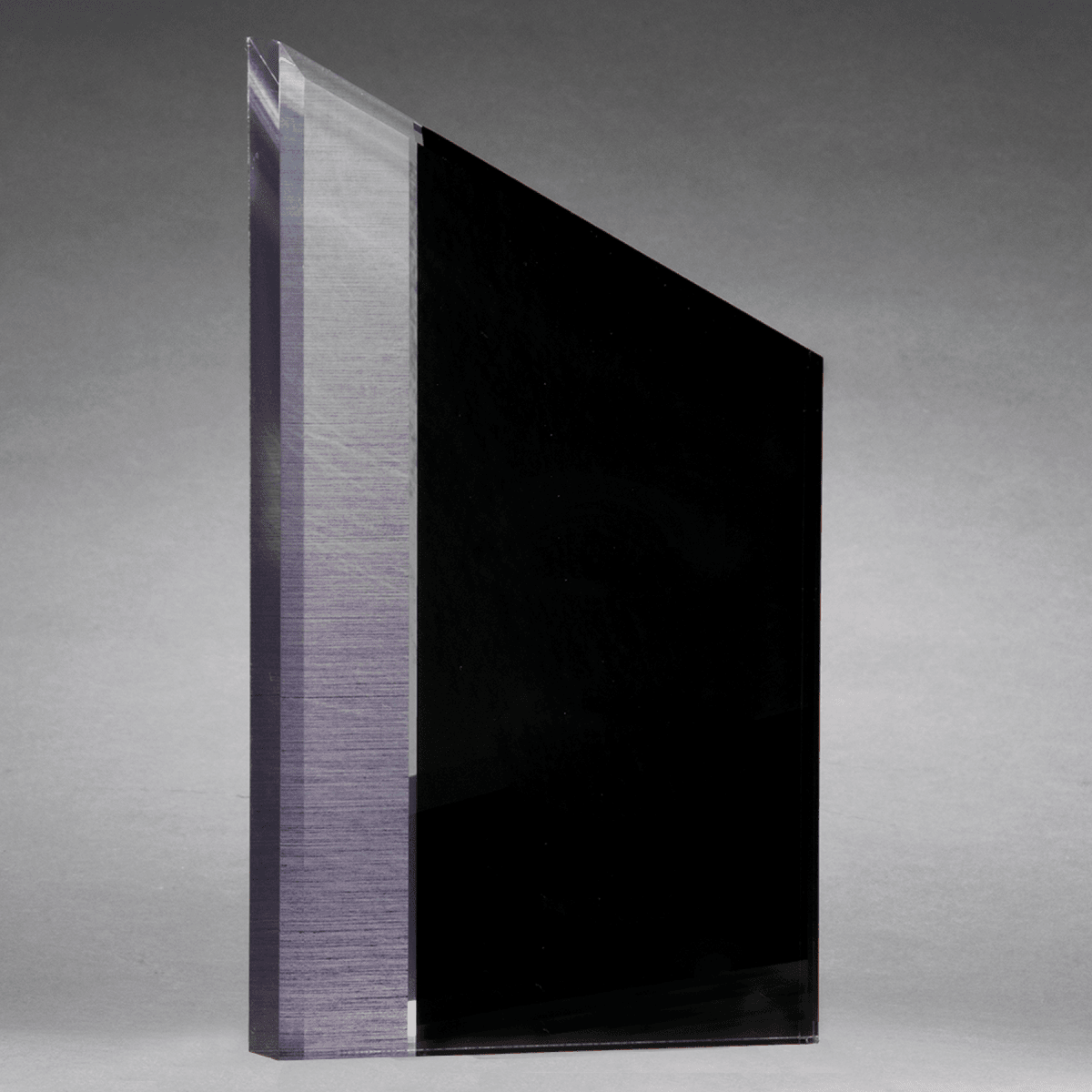 6" x 10" Digitally Printed Brushed Silver Accent on Black Upright