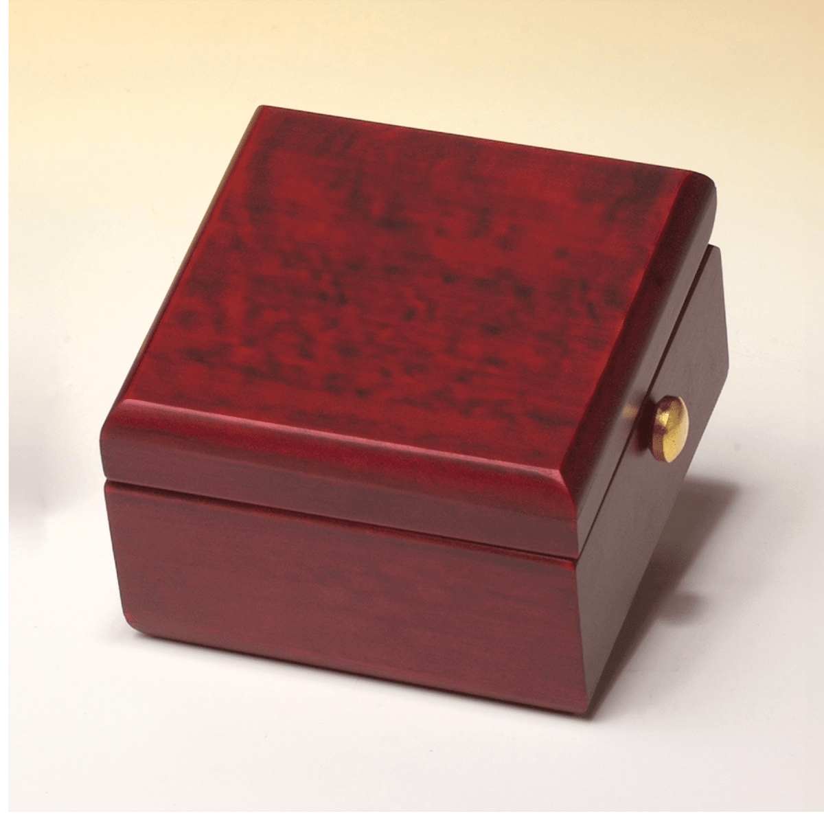 3 1/2" x 3 1/2" Hand Rubbed Mahogany Finish Box Clock