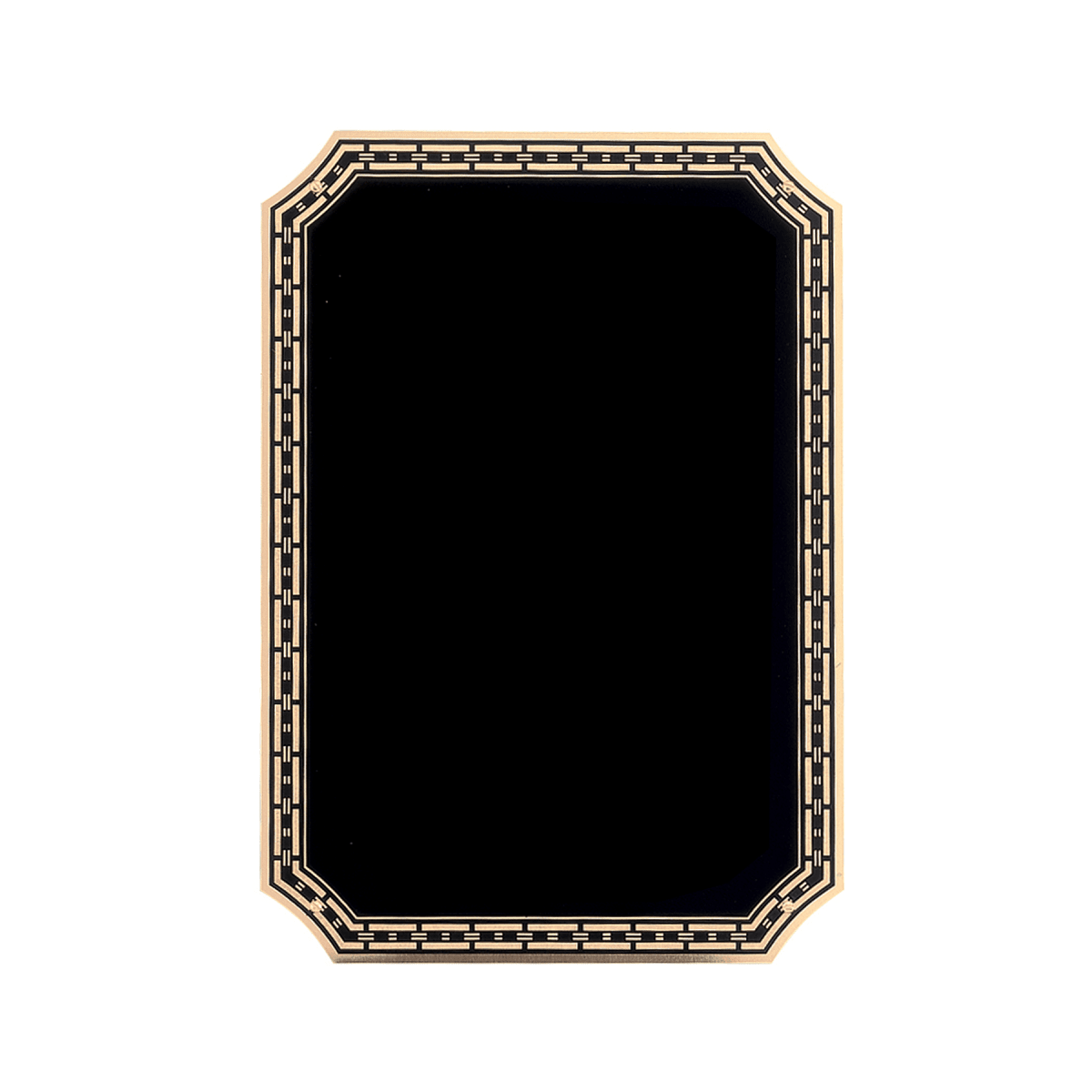 5 1/4" x 7 1/4" Black Brass Plated Steel Plate with 4 Holes