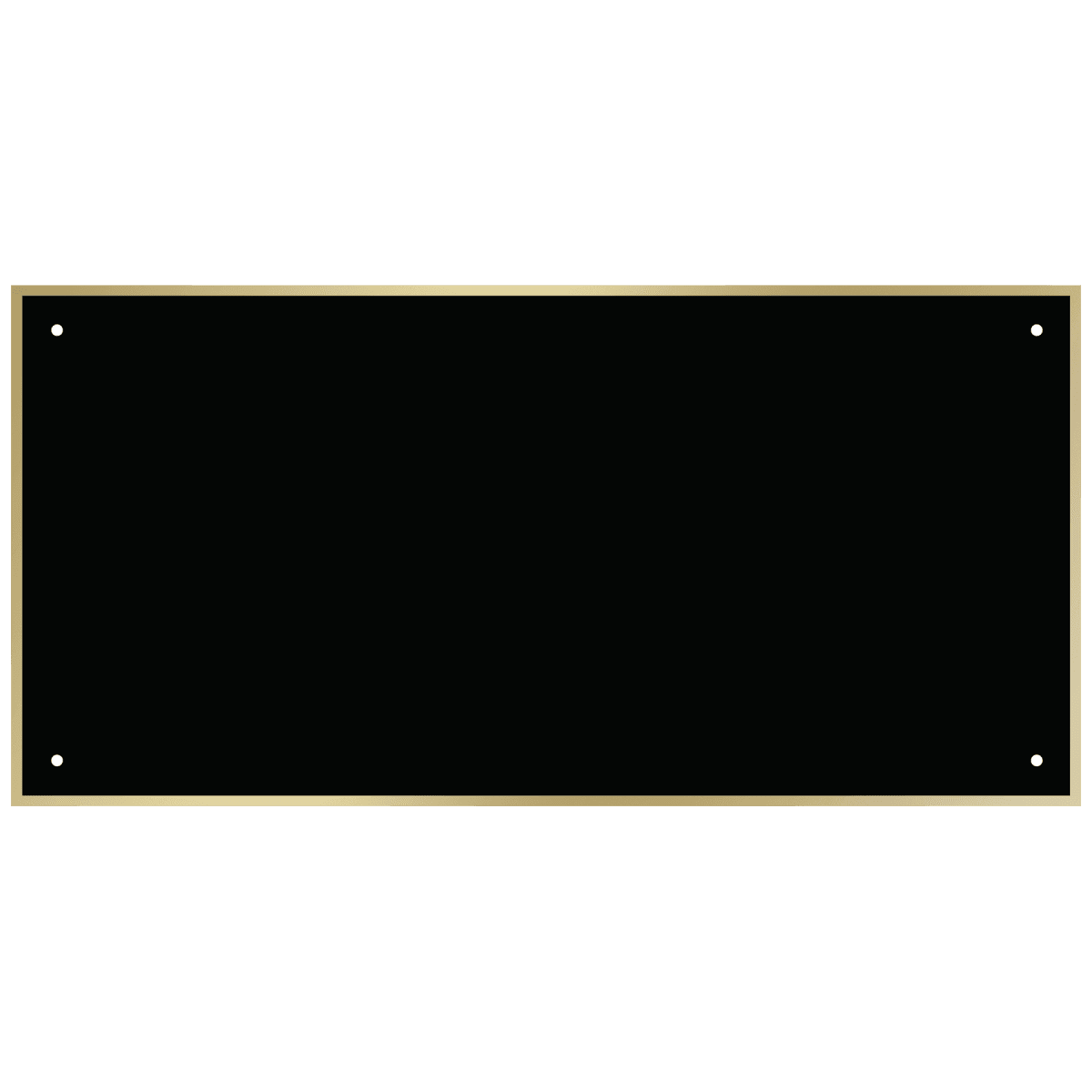 4 3/4" x 9 3/4" Black Laserable Brass Plate with Thin Gold Border and