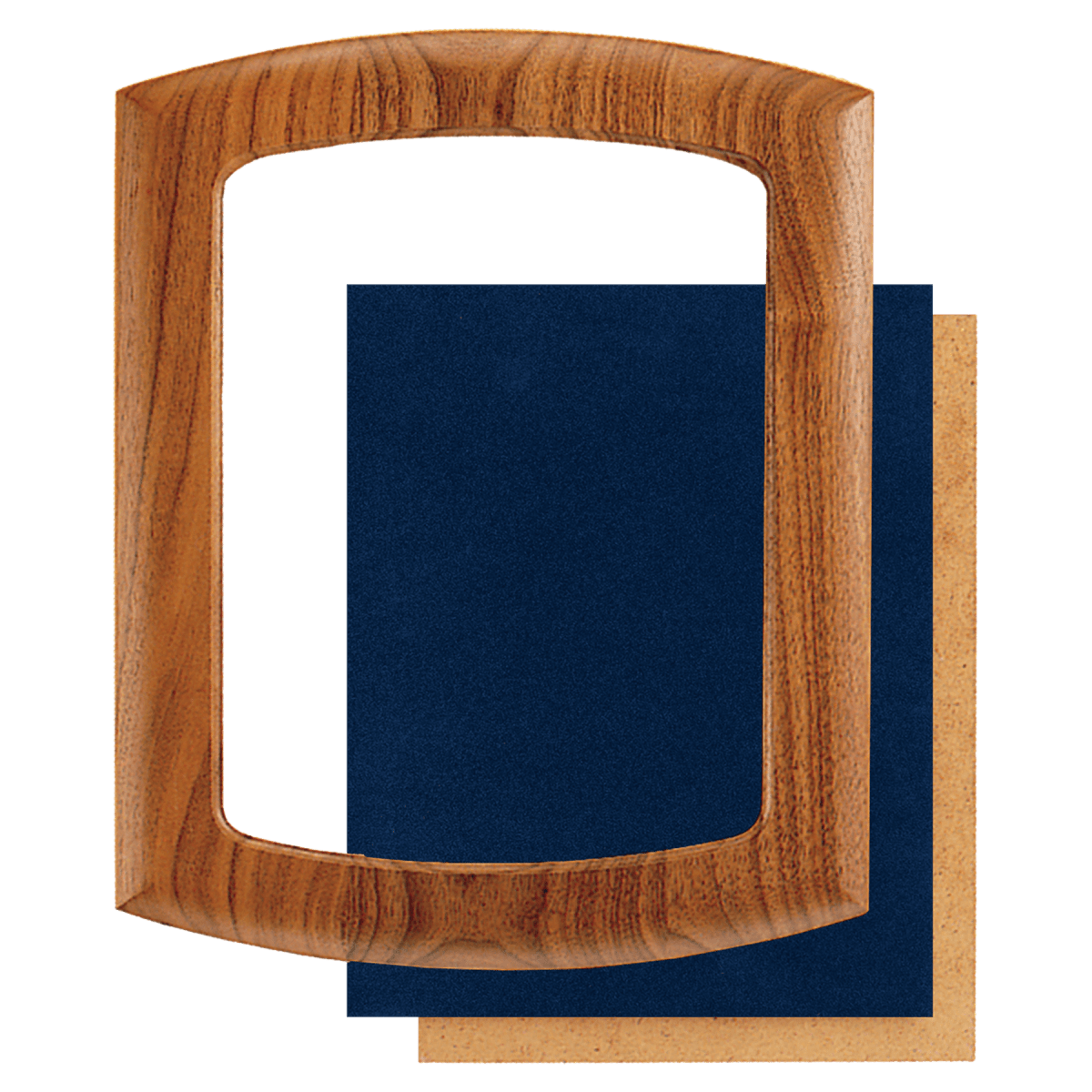 14" x 17" American Walnut Frame with Arched Top and Bottom and Blue