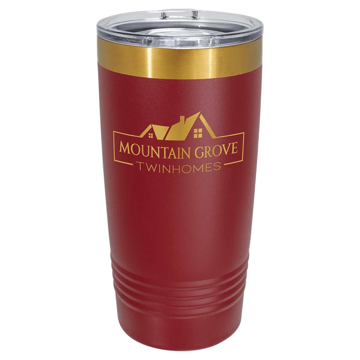 Polar Camel 20 oz. Maroon/Bright Gold ION-Plated Ringneck Tumbler