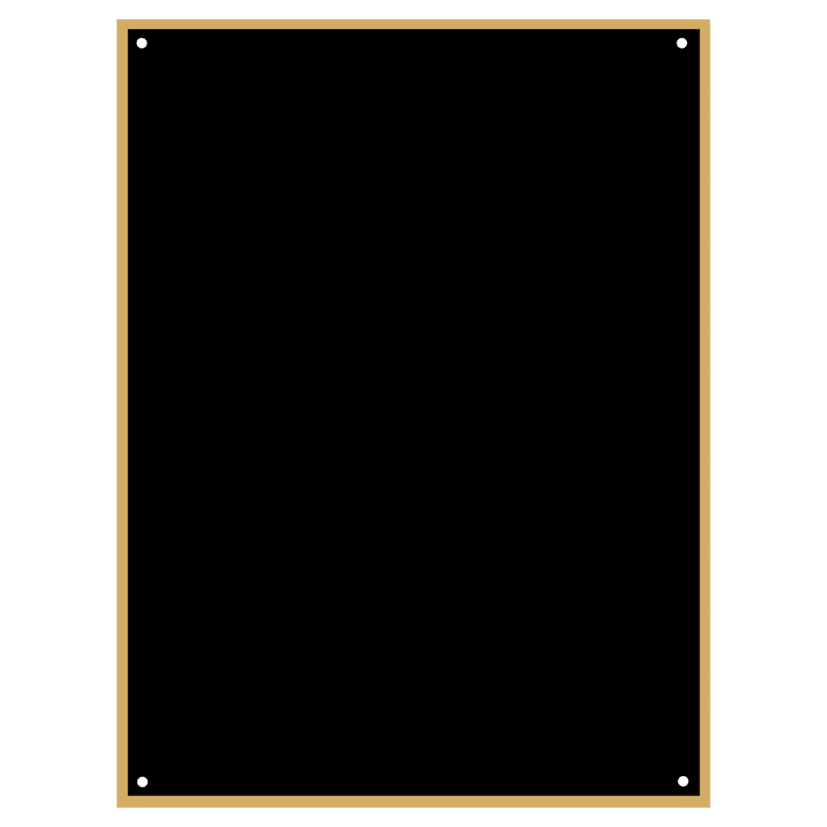 4" x 6" Black Laserable Brass Square Corner Plaque Plate with Thin