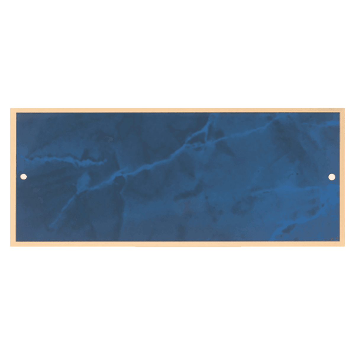 2 7/8" x 6 7/8" Sapphire Marble Plate with Gold Border and Two Holes