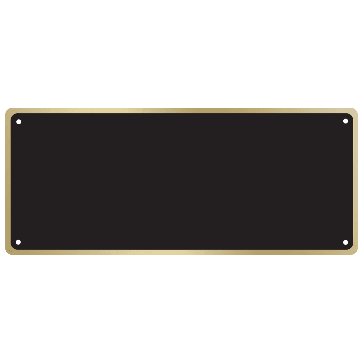 2 7/8" x 6 7/8" Black Laserable Brass Plate with Gold Border