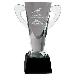 9" Crystal Cup on Black Pedestal Base