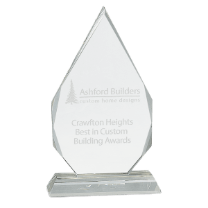 9" Crystal Diamond on Clear Pedestal Base