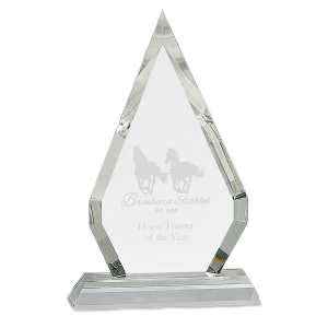 8 1/2" Crystal Diamond on Clear Pedestal Base