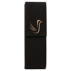 Black/Gold Leatherette Double Pen/Pencil Case