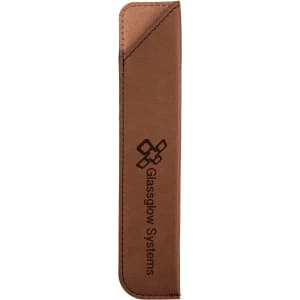 Dark Brown Leatherette Single Pen Sleeve