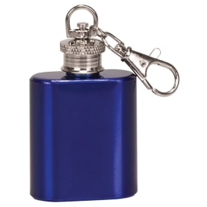 Gloss Blue 1 oz. Flask Keychain