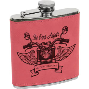 Pink 6 oz. Leatherette Flask