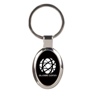 Black Anodized Aluminum Oval Keychain