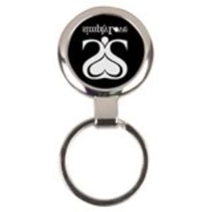 Black Anodized Aluminum Round Keychain