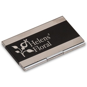 Black Metal Business Card Case