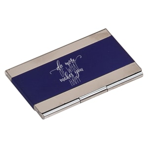 Blue Metal Business Card Case