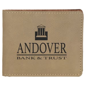 Light Brown Leatherette Bifold Wallet