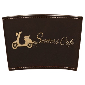 Black/Gold Leatherette Mug Sleeve