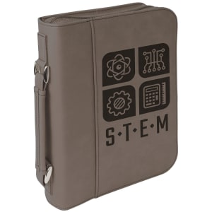 Gray Leatherette Book/Bible Cover with Zipper