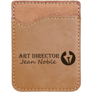 Light Brown Leatherette Phone Wallet